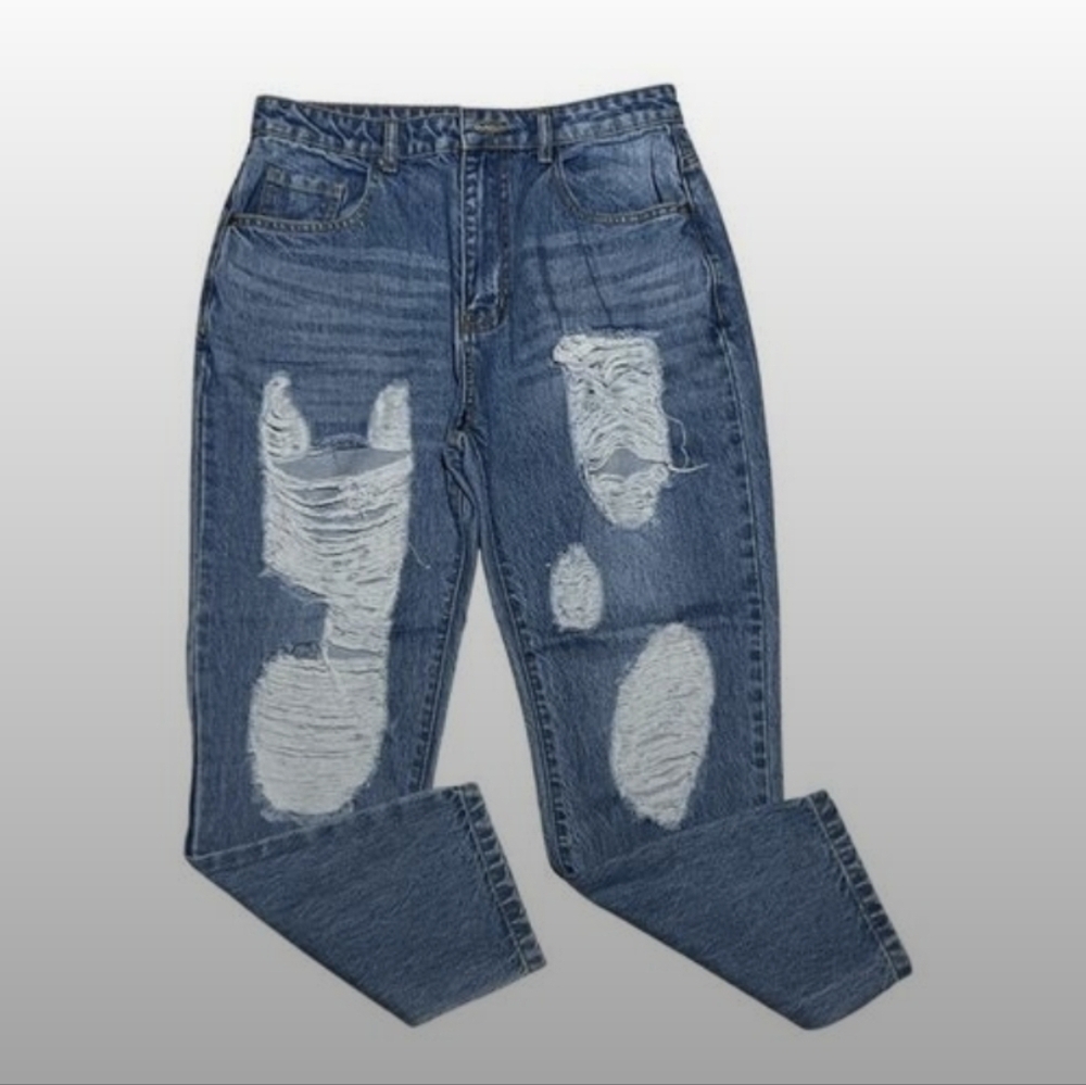 🌟Boohoo✨️ Distressed Blue Women's Jeans 10P Excellent Used Condition💚